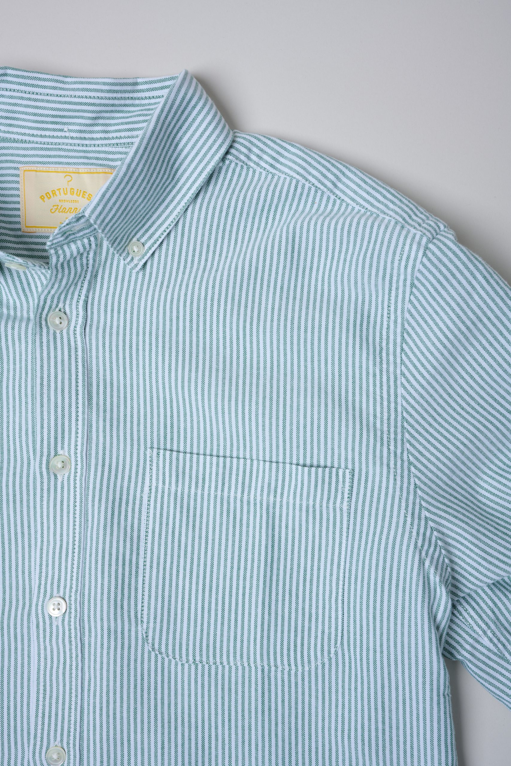 PORTUGUESE FLANNEL BELAVISTA Stripe green shirt