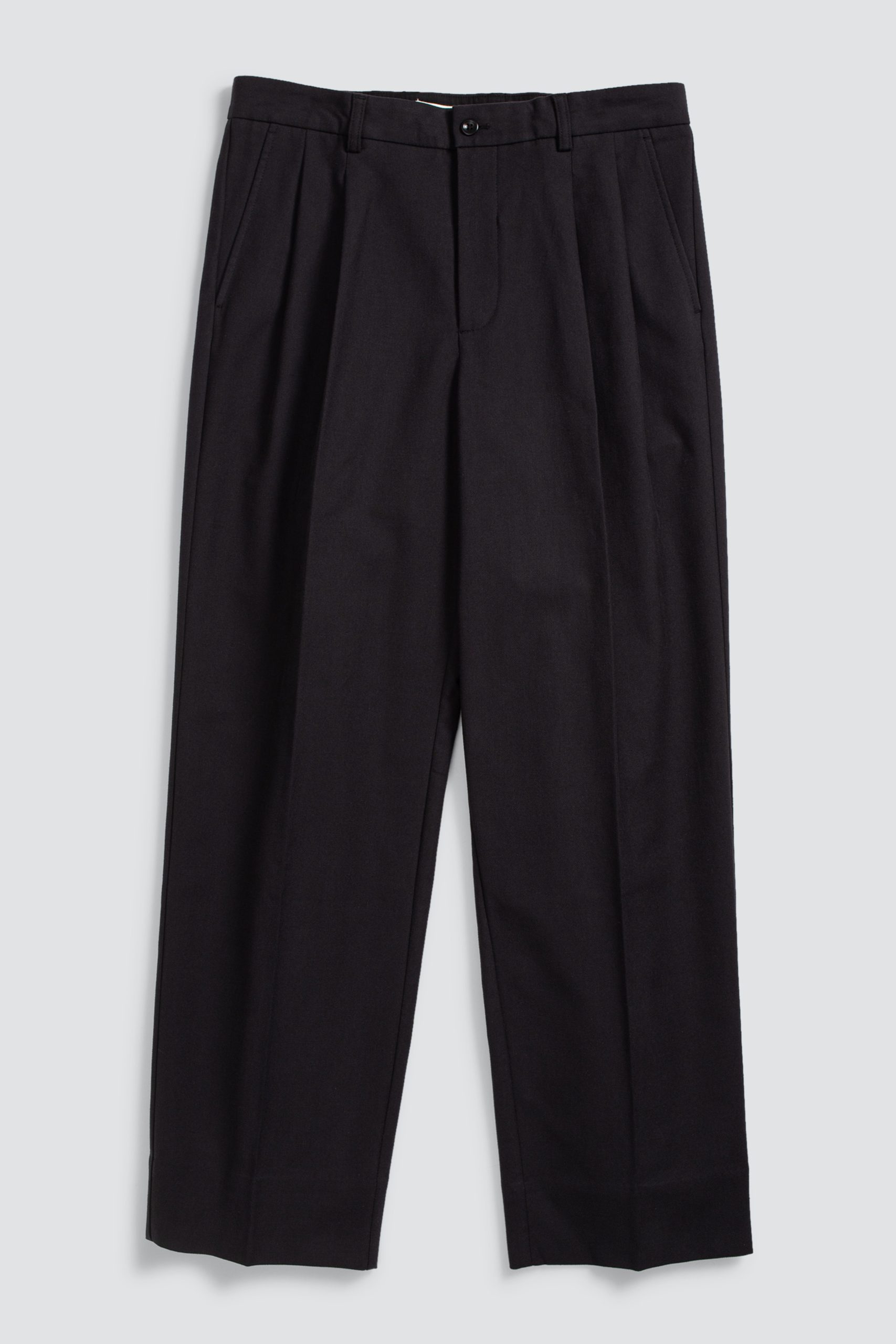 NORSE PROJECTS BENN relaxed cotton whool twill pleated trouser black