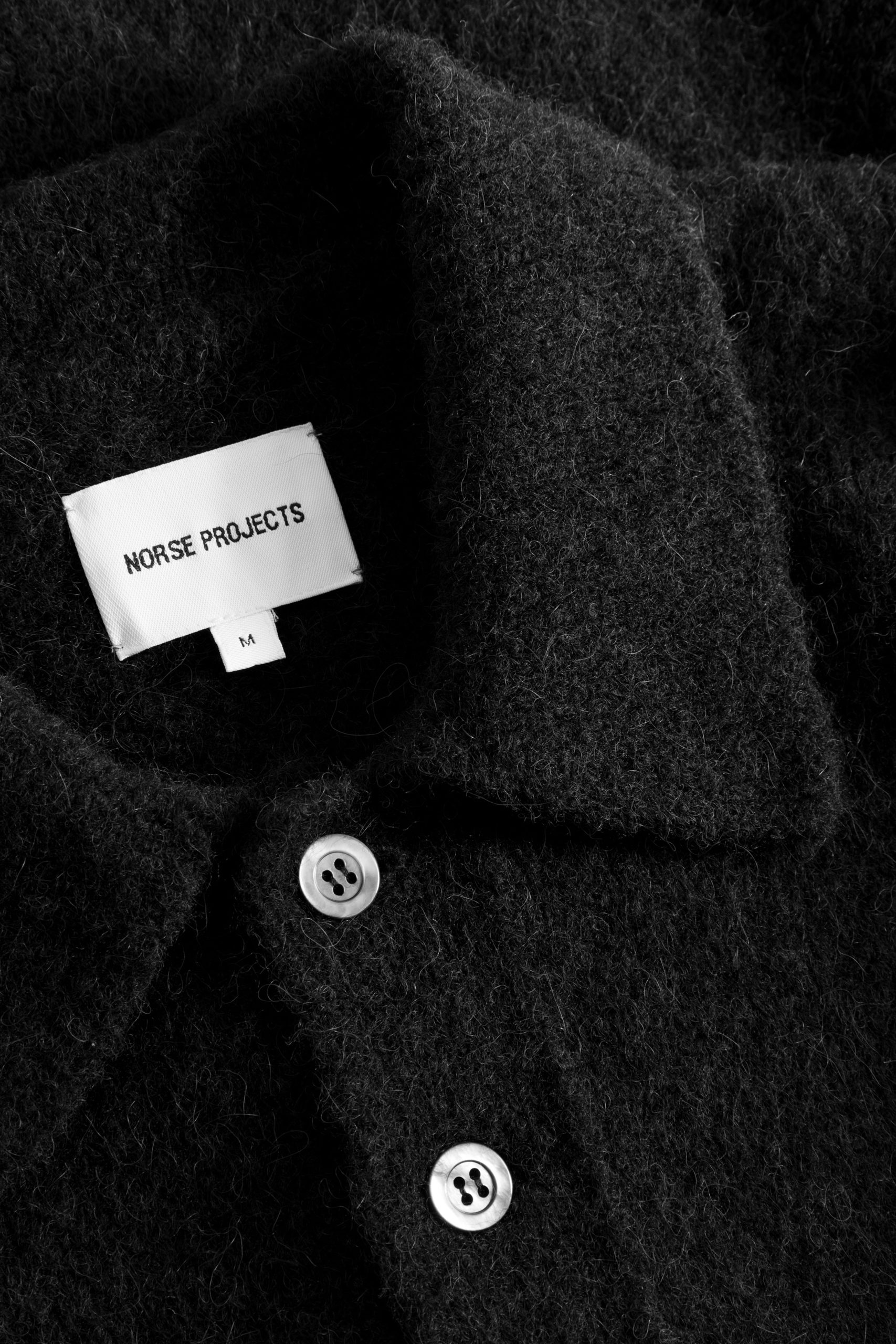 NORSE PROJECTS RASMUS Relaxed brushed polo Black