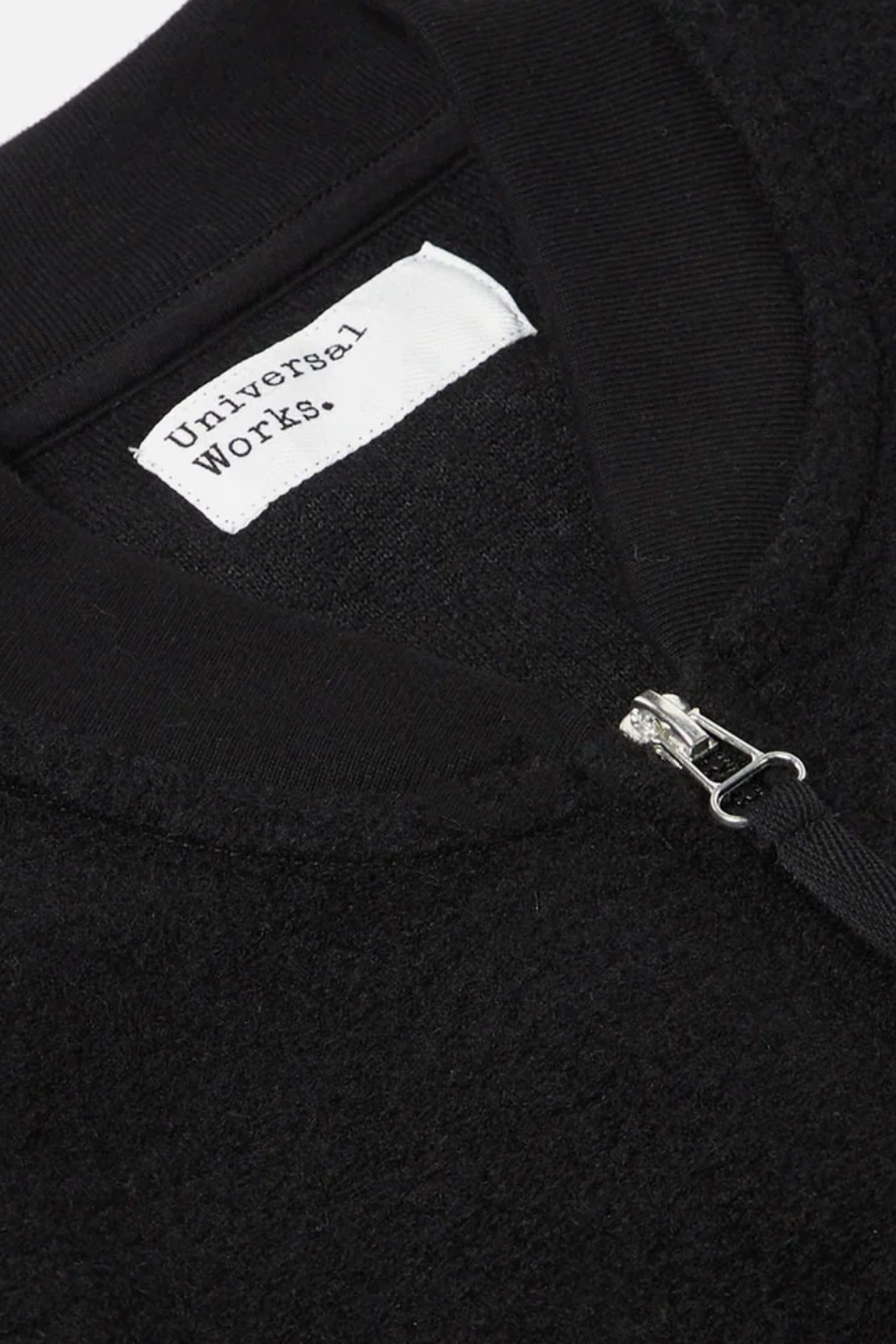 UNIVERSAL WORKS ZIP Waistcoat Black Wool Fleece