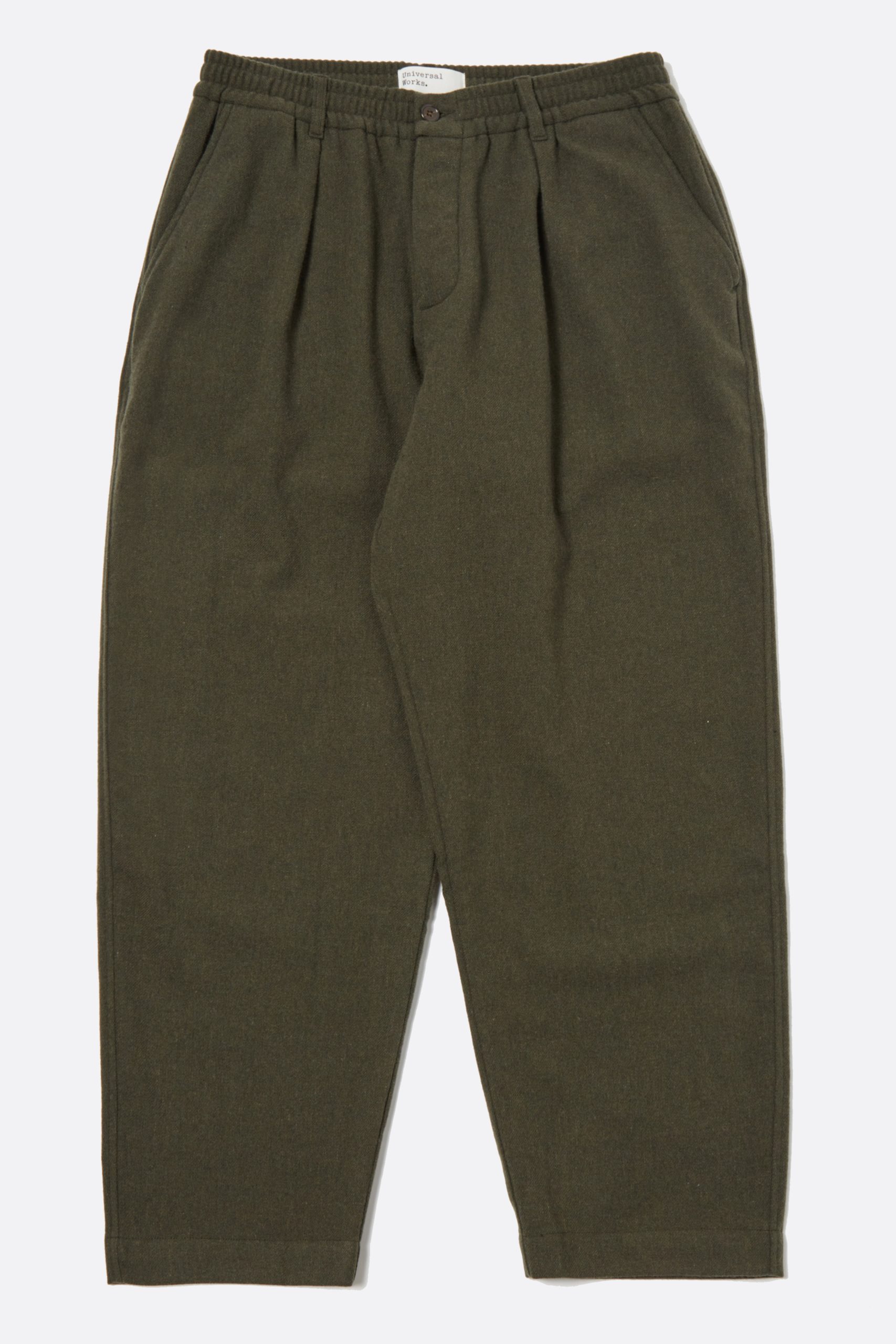 UNIVERSAL WORKS OXFORD Pant Olive Recycled Soft Wool