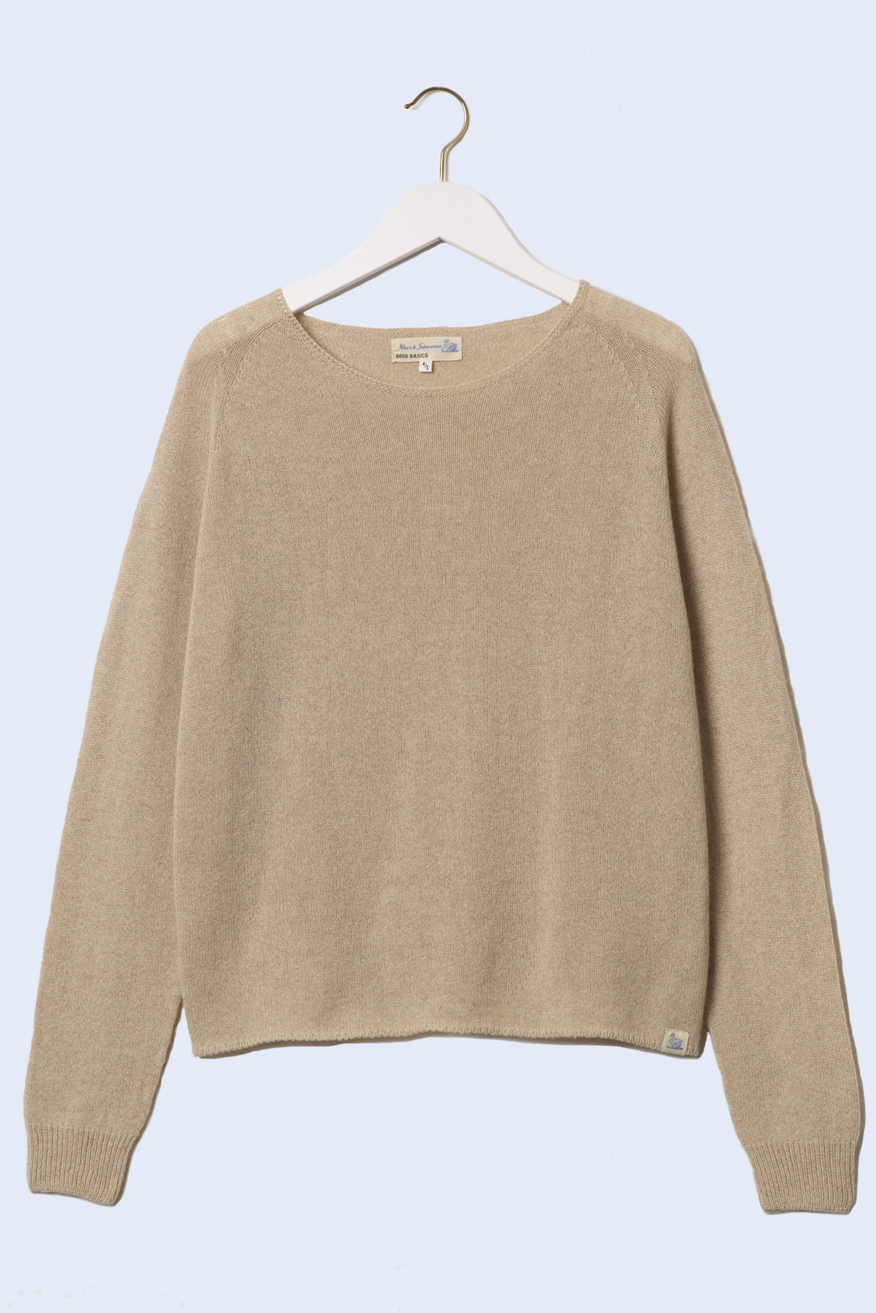 MERZ B Crew-neck pullover, relaxed fit, natural mel