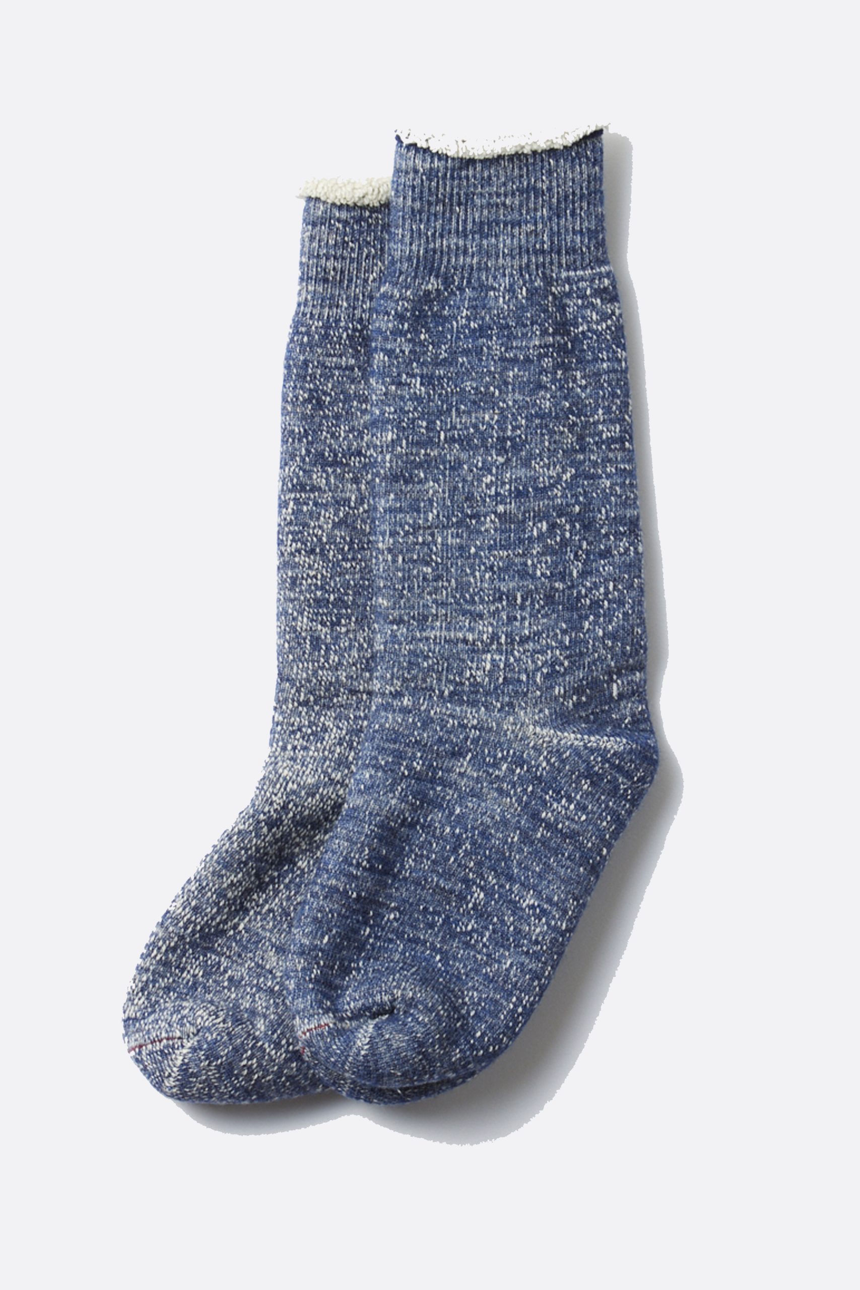 ROTOTO Double Face Crew Socks "Merinowool & Brown OG " Deep ocean