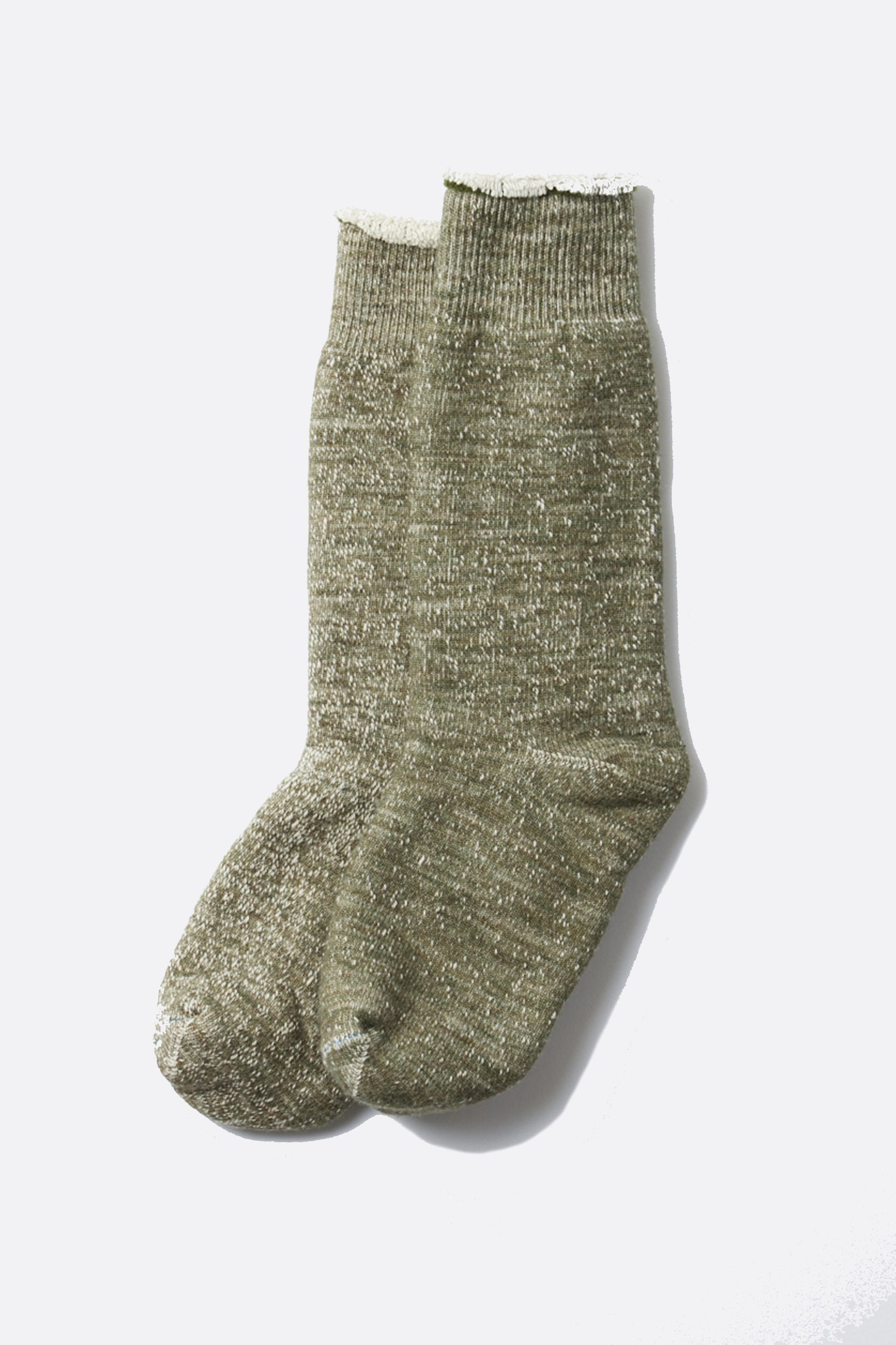 ROTOTO Double Face Crew Socks "Merinowool & Brown OG " Army green