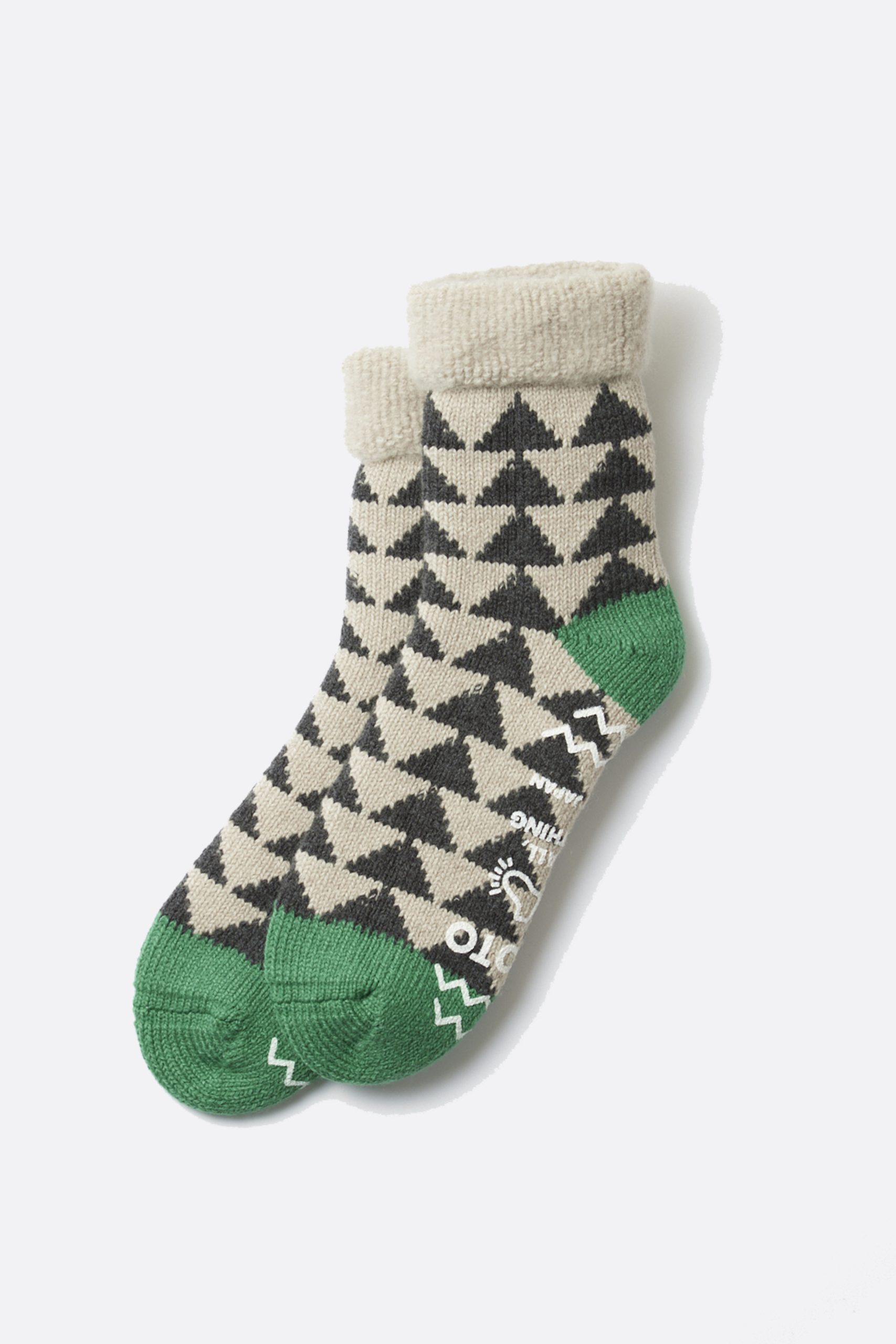 ROTOTO Comfy Room Socks ” Sankaku ” Charcoal green