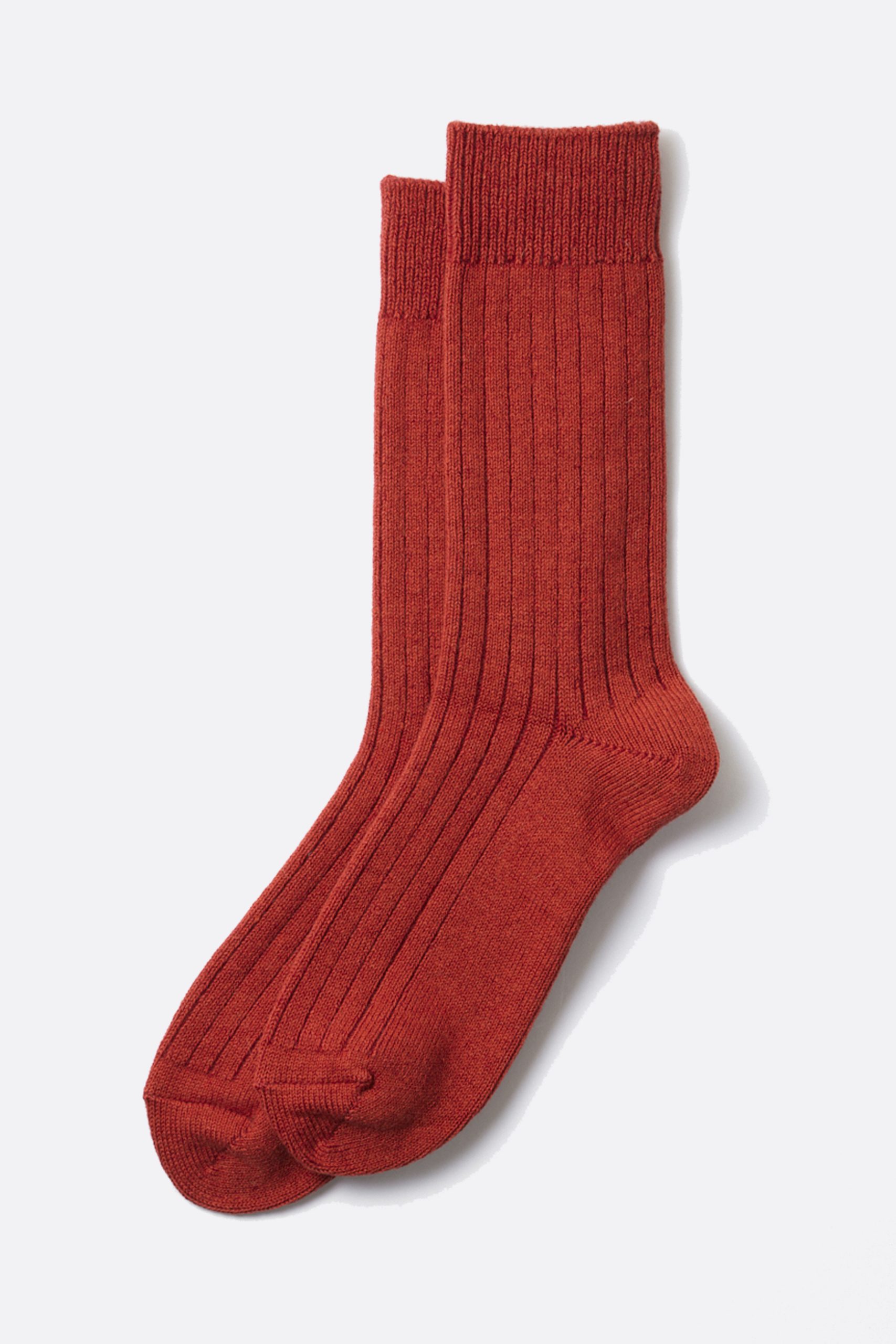 ROTOTO Cotton Wool Ribbed Crew Socks Red