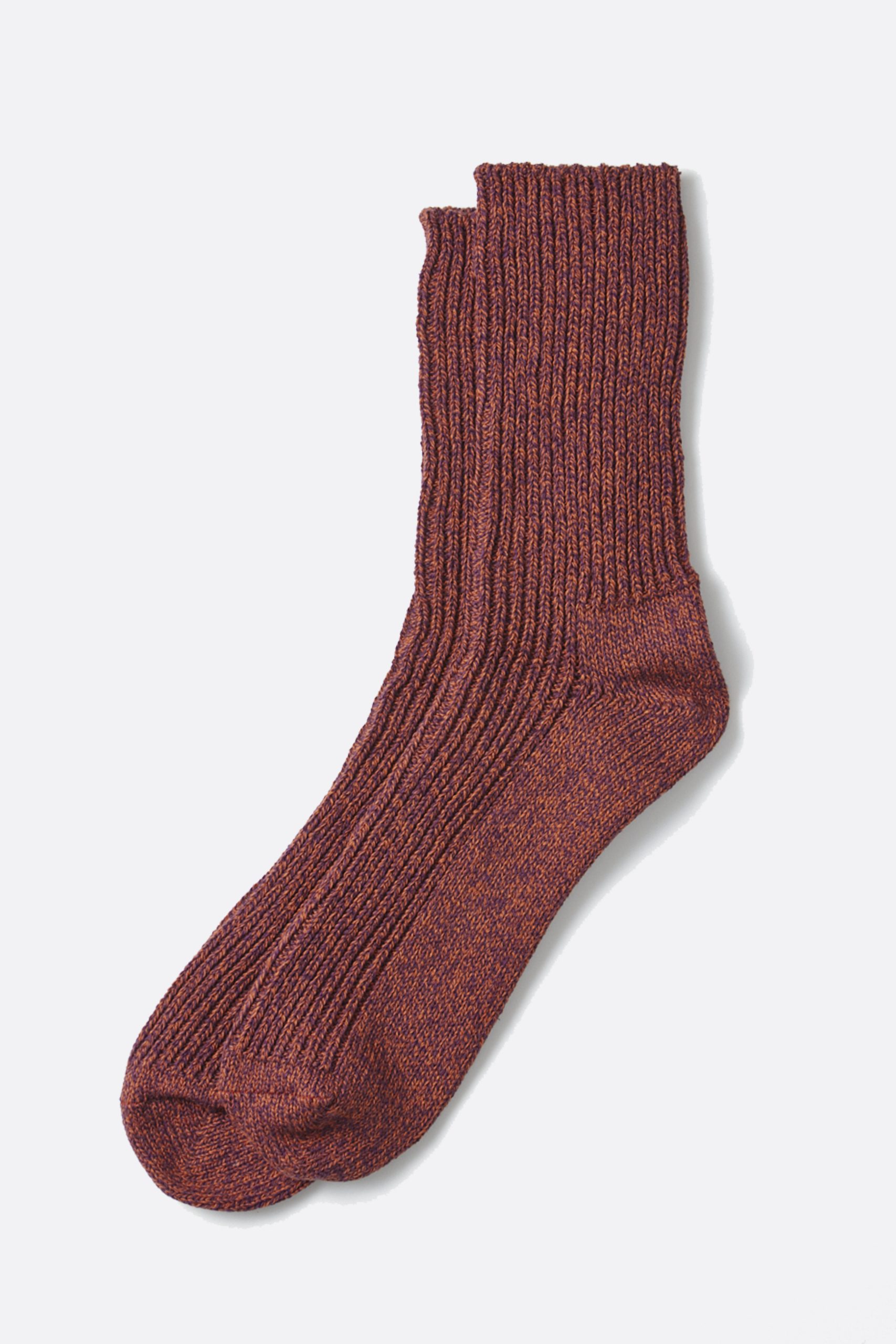 ROTOTO Recycled Cotton Marl Socks Bordeaux